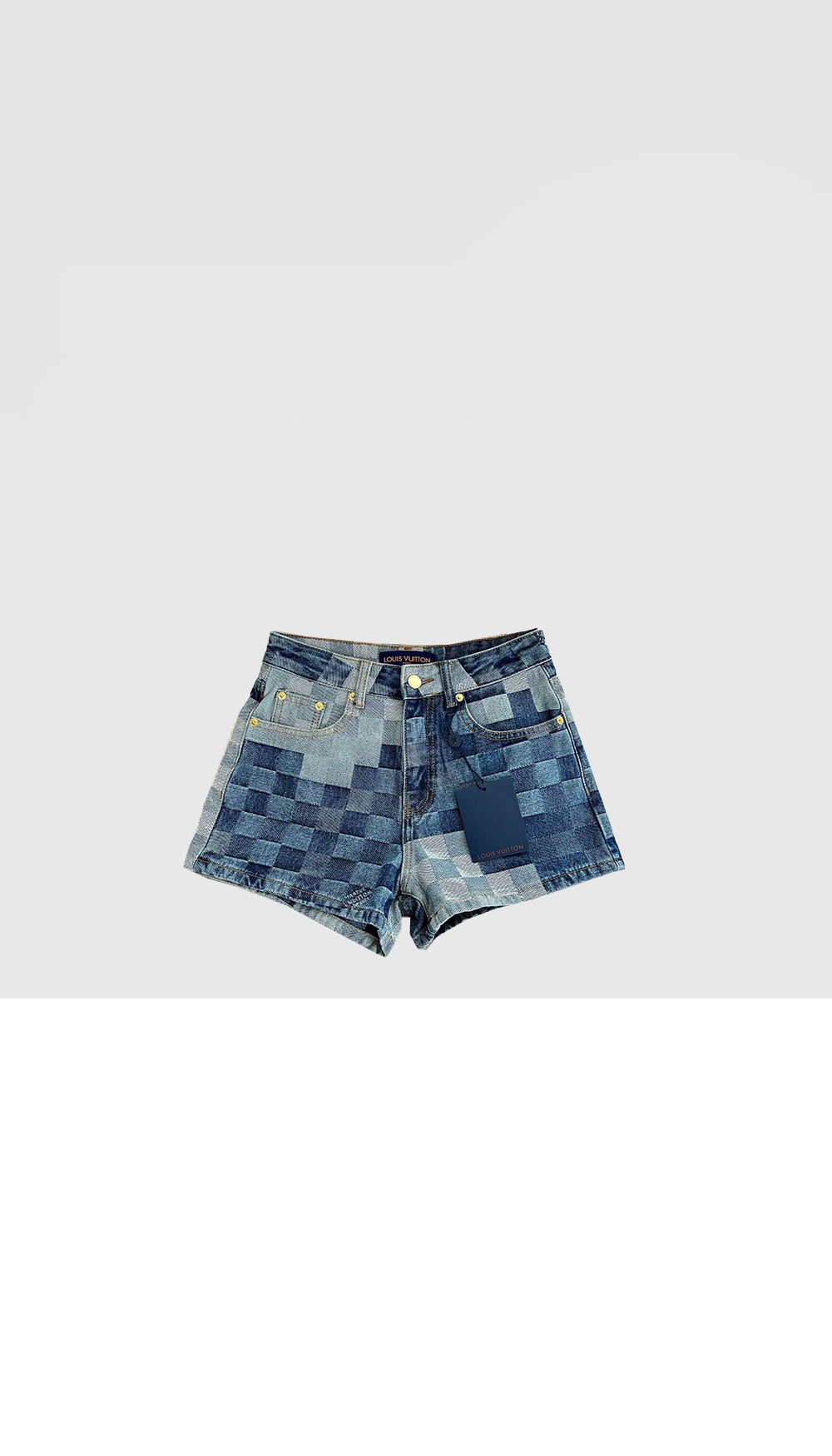 루이비통 로고 데님 반바지