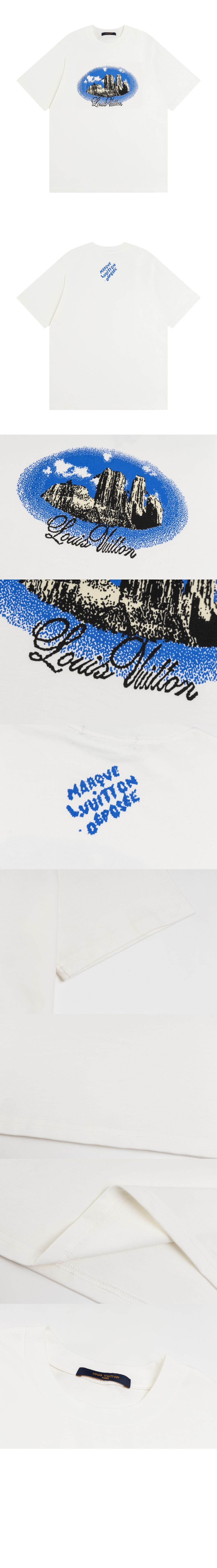 루이비통 그래픽 쇼트 슬리브드 코튼 크루넥