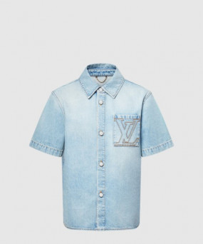 루이비통 쇼트 슬리브드 데님 셔츠