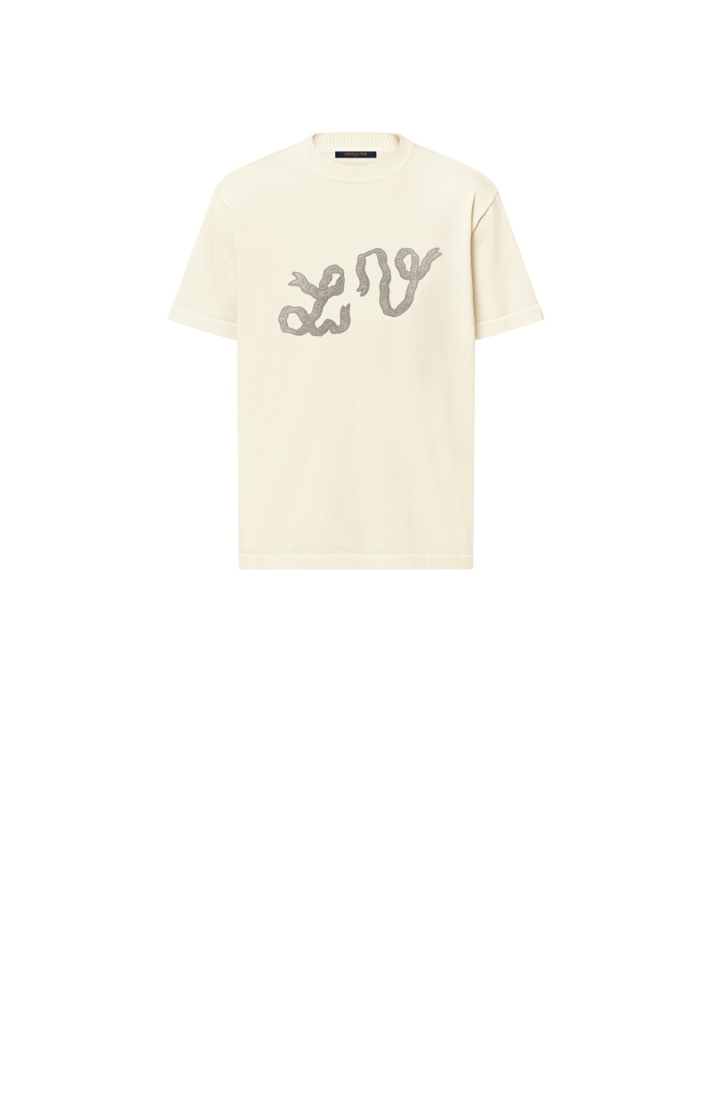 루이비통 엠벨리시드 쇼트 슬리브드 코튼 크루넥