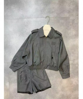 미우미우 그리자일 블루종 재킷