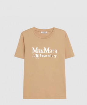 막스마라 메탈릭 로고 프린팅 티셔츠