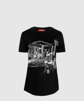 막스마라 로고 프린트 반팔