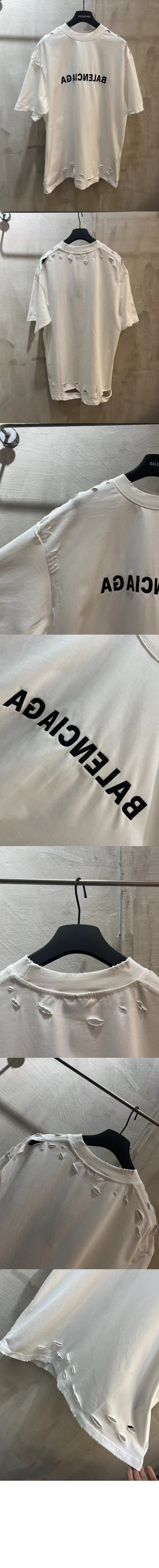 발렌시아가 디스트로이드 플랫그라운드 티셔츠