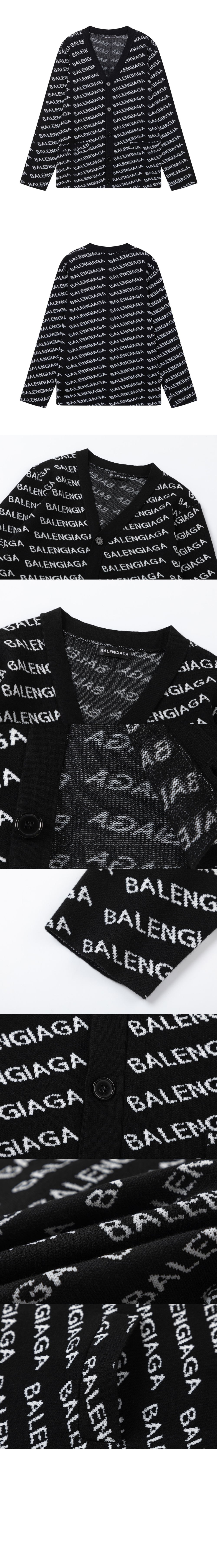 발렌시아가 올오버 로고 가디건