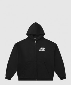 발렌시아가 프린트 코튼 저지 집업 후디