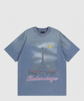 발렌시아가 로고 프린트 반팔