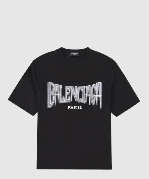 발렌시아가 로고 프린트 반팔