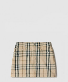 버버리 체크 데님 미니 스커트