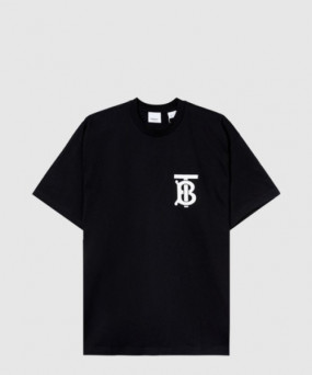버버리 로고 코튼 티셔츠