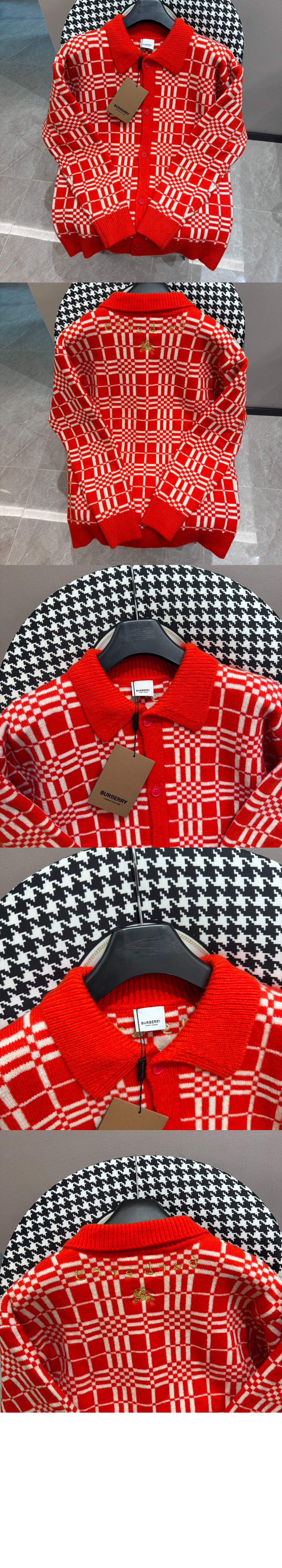 버버리 체크 울 블렌드 가디건