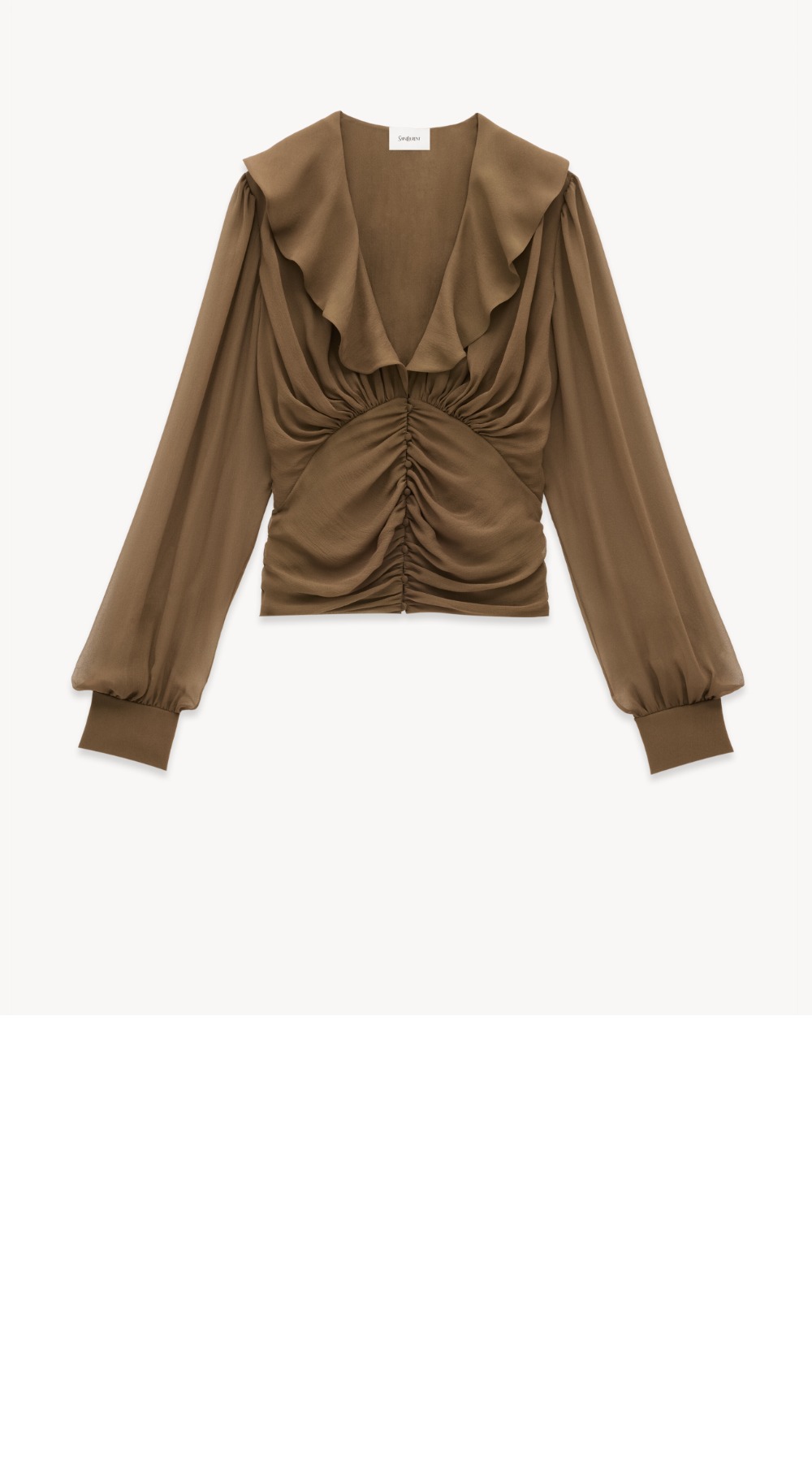 생로랑 실크 크레이프 모슬린 소재의 블라우스