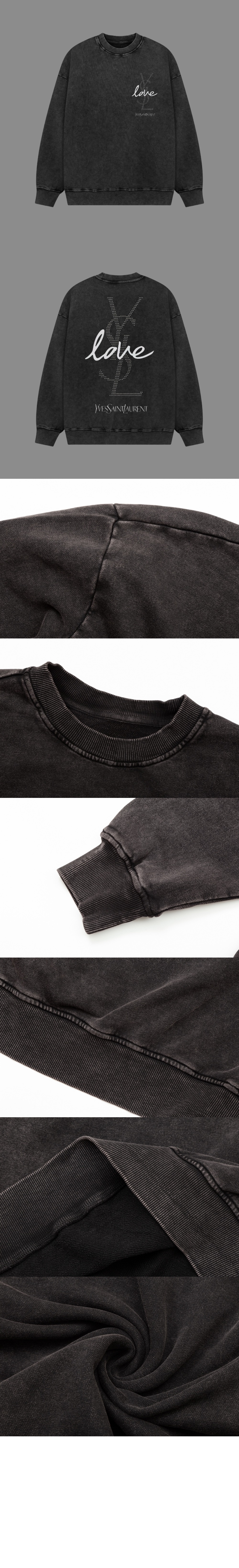 생로랑 로고 프린트 면 톱