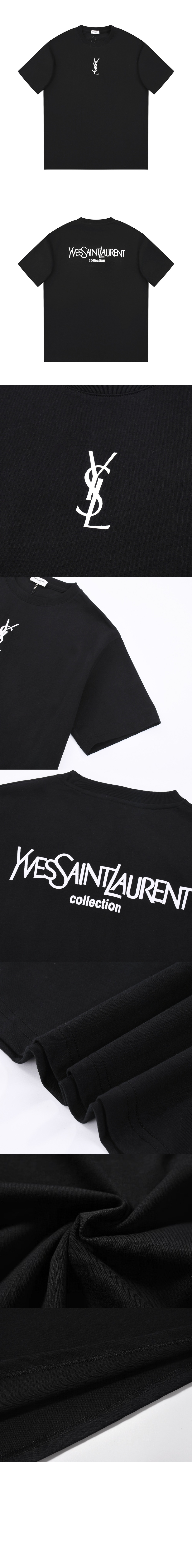 생로랑 로고 프린트 반팔