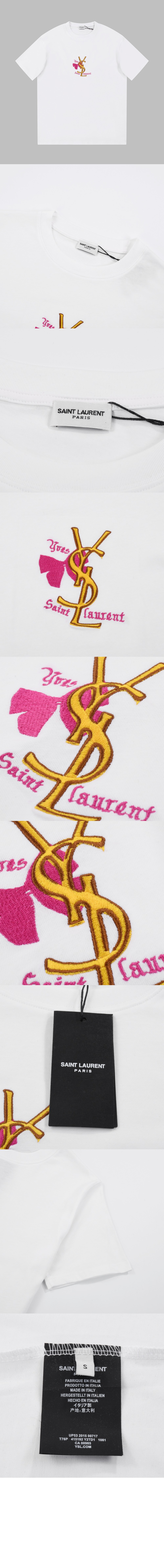 생로랑 로고 프린트 반팔