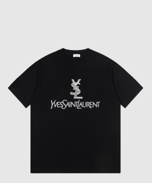 생로랑 로고 프린트 반팔