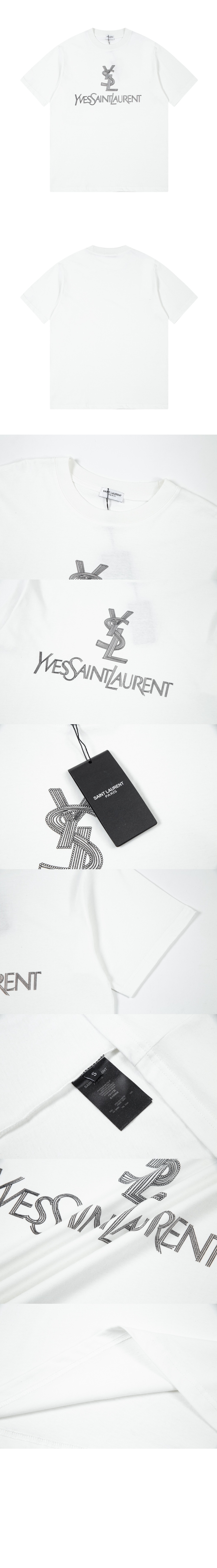 생로랑 로고 프린트 반팔