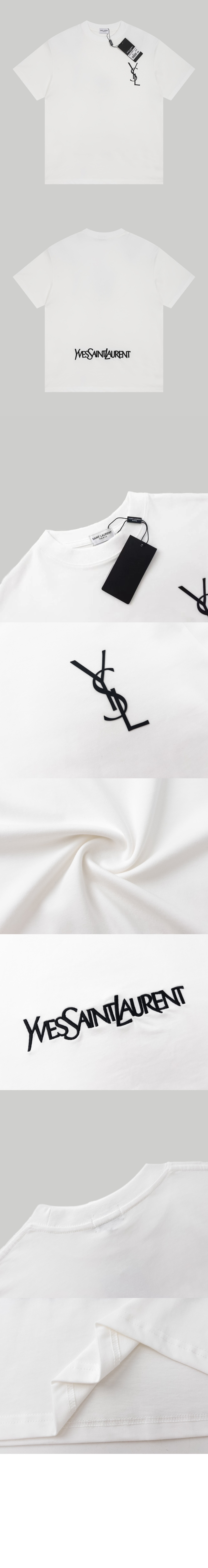 생로랑 로고 프린트 반팔