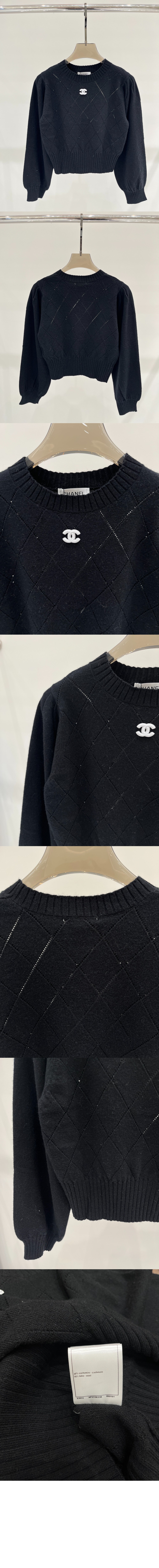 샤넬 프린트 니트 톱