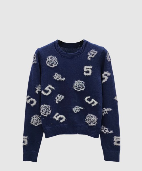 샤넬 로고 니트 상의