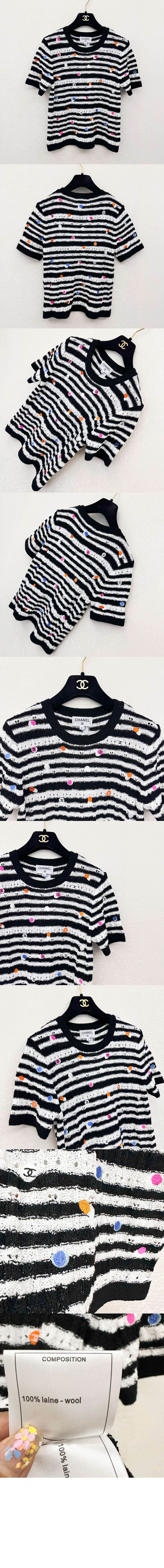 샤넬 프린트 니트 톱