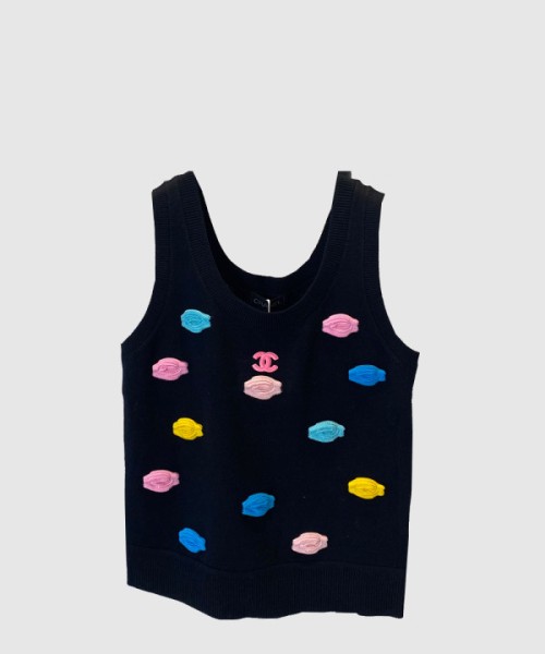 샤넬 로고 민소매 톱