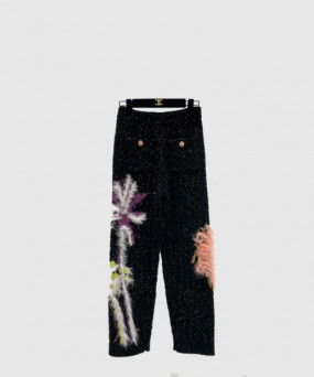 샤넬 로고 캐주얼 팬츠