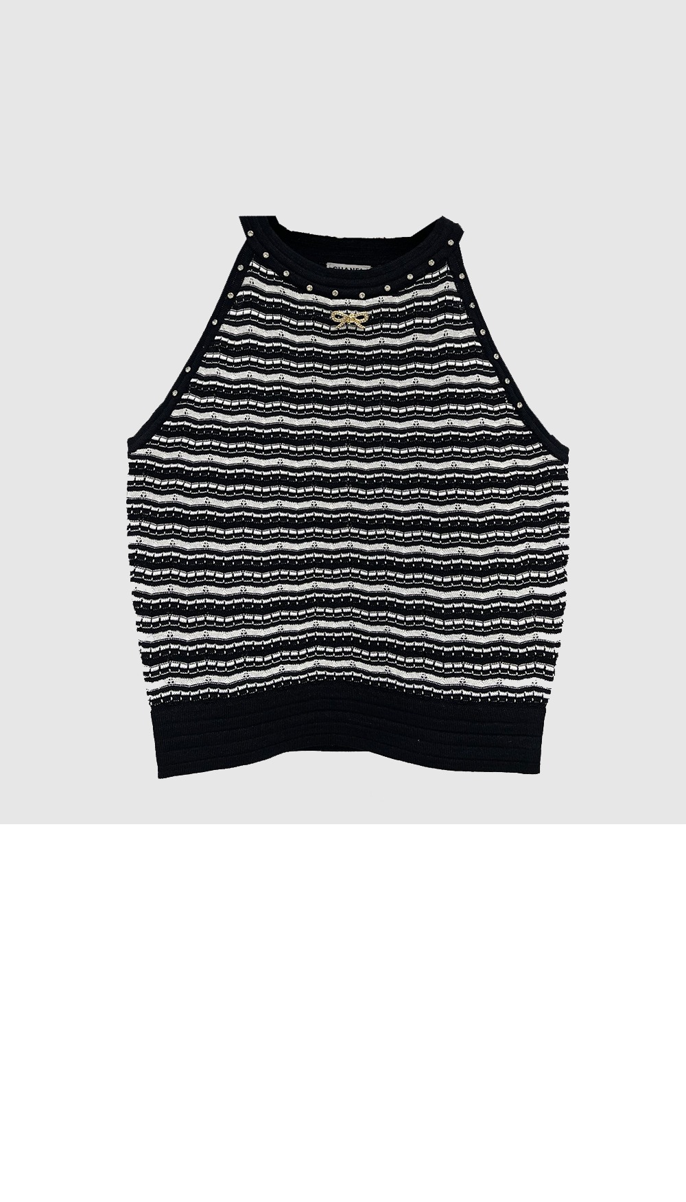 샤넬 로고 나시 톱