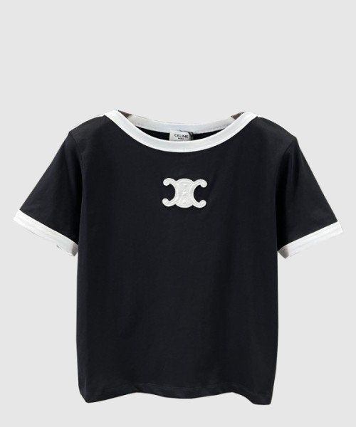 셀린느 로고 프린트 반팔