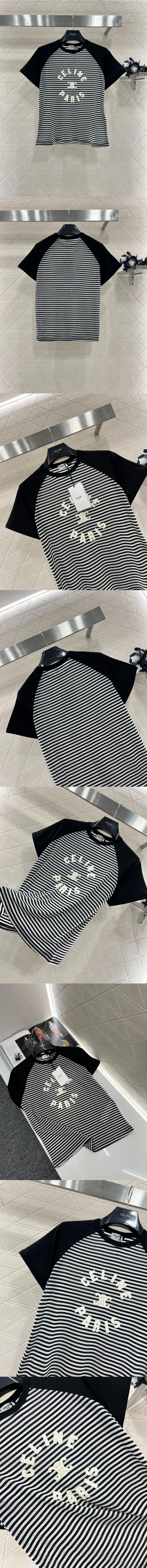 셀린느 트리옹프 티셔츠 코튼 저지