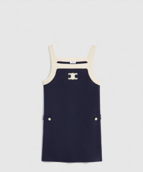 셀린느 울 저지 미니 드레스