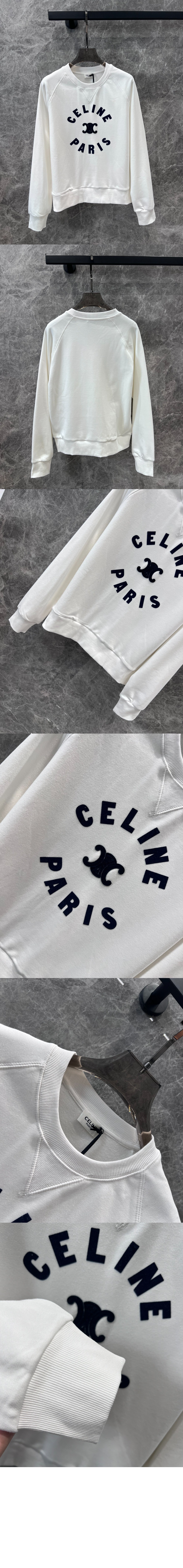셀린느 트리옹프 스웨트셔츠 코튼 플리스