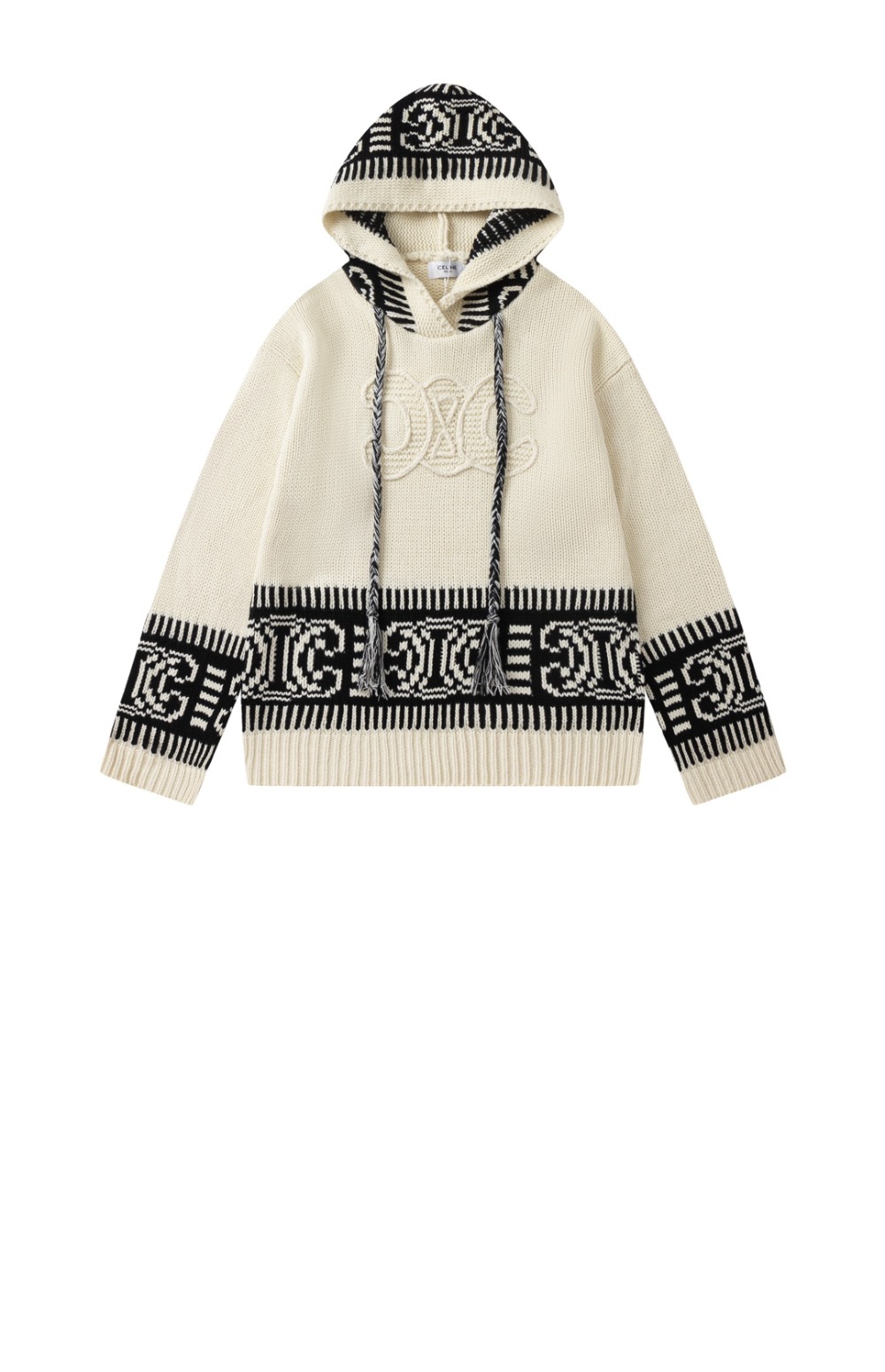 셀린느 로고 후드 긴팔