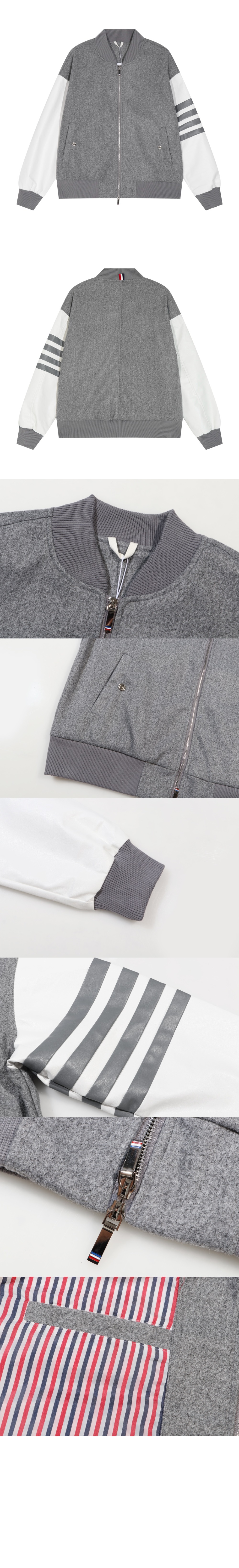 톰브라운 로고 집업 자켓