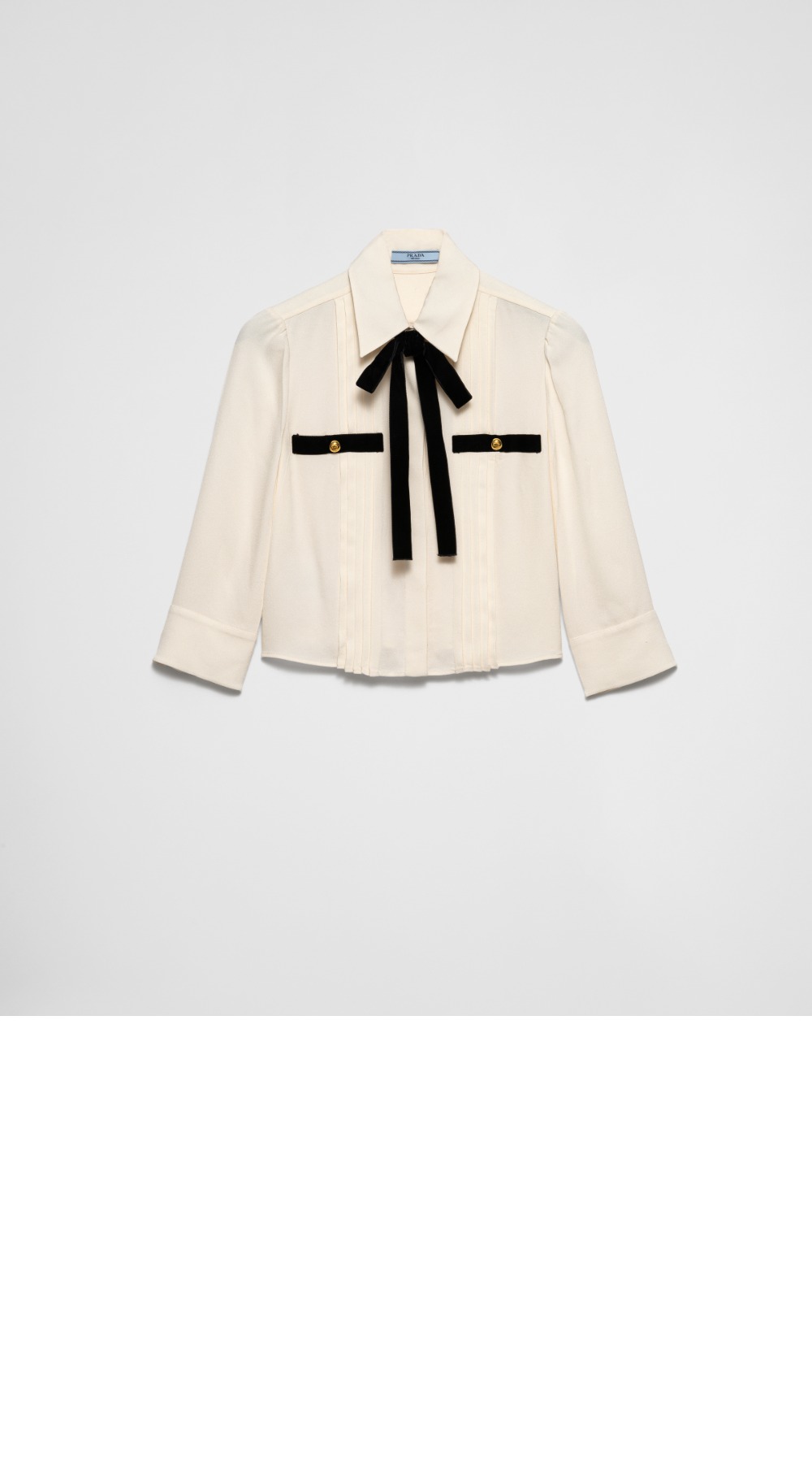 프라다 플리츠 사브레 셔츠