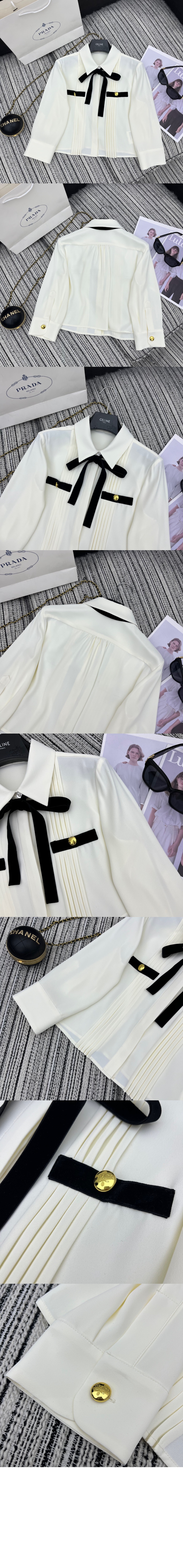 프라다 플리츠 사브레 셔츠