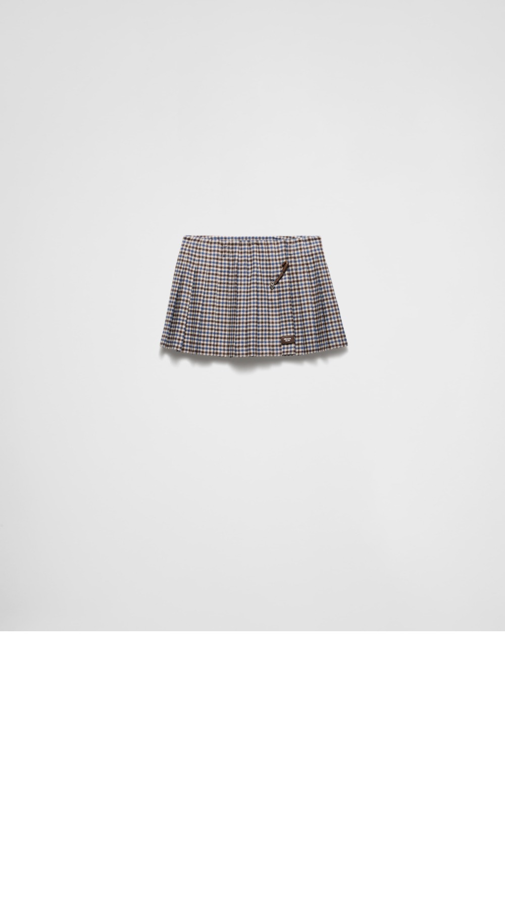 프라다 체크 울 미니스커트