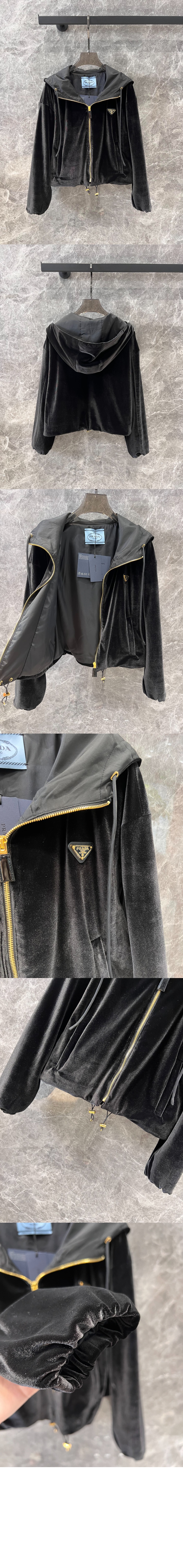 프라다 벨벳 블 재킷