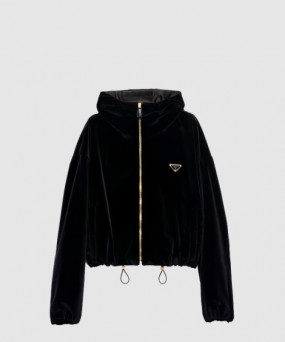 프라다 벨벳 블 재킷