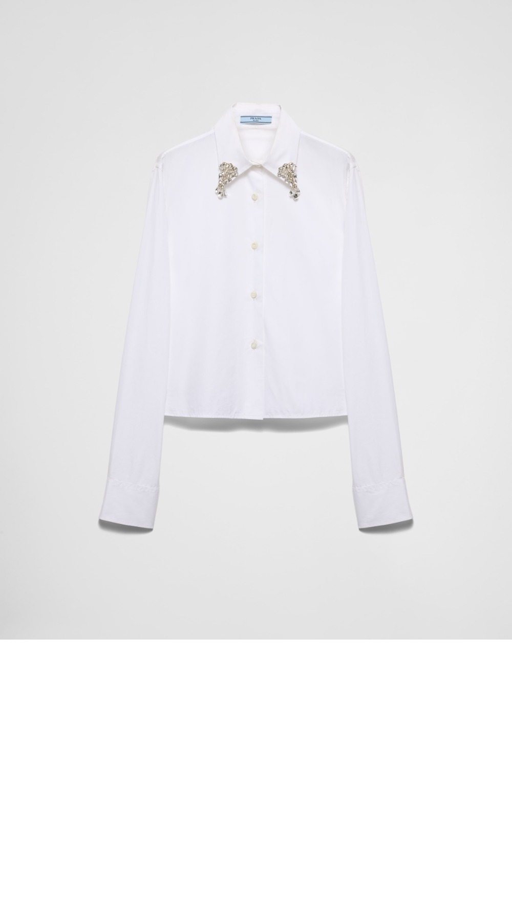 프라다 자수 포플린 셔츠