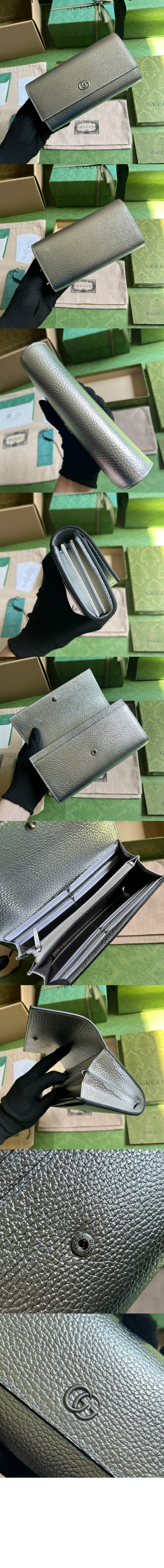 구찌 GG 마몽 레더 장지갑 456116