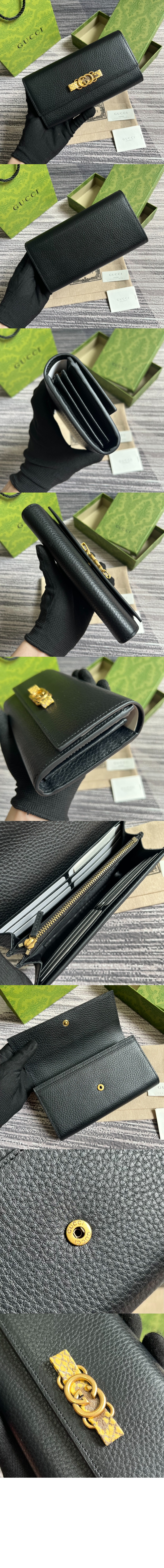 구찌 인터로킹 G 파이톤 보우 지갑 750461