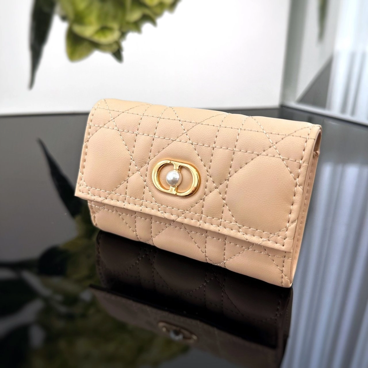 디올 졸리 글리신 월릿 베이지 11 X 7.5 X 2.5 CM