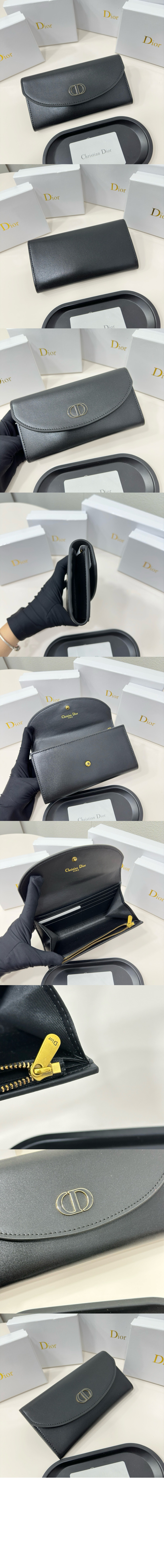 디올 30 Montaigne Avenue 송아지 가죽 지갑 S2314