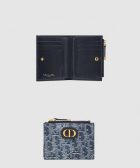 디올 30 Montaigne 몽테인 달리아 지갑 데님 S2197