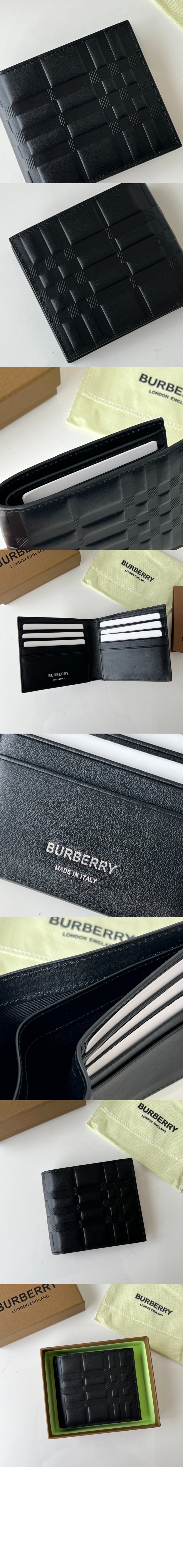 버버리 체크 엠보 가죽 2단 머니클립 80493141