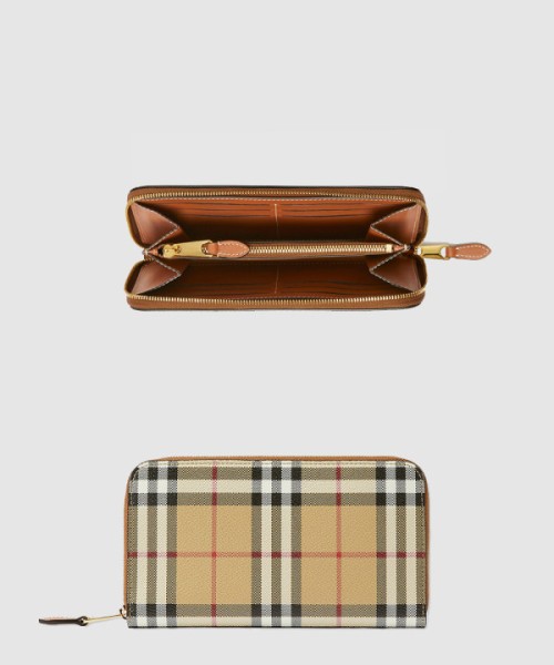 버버리 체크 지퍼 지갑 80705981