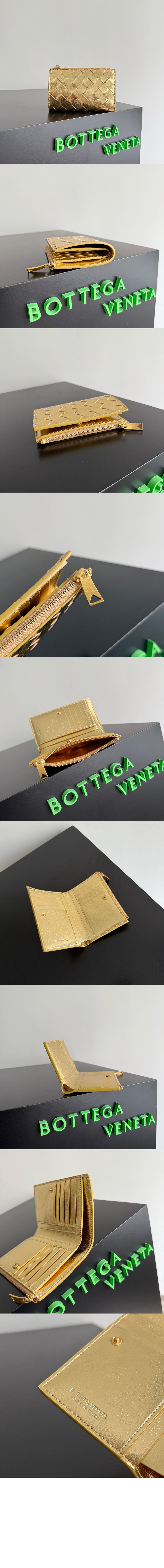 보테가베네타 미디엄 인트레치아토 폴더형 지퍼 지갑 667468