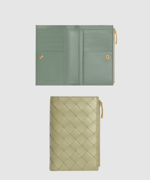 보테가베네타 중형 인트레치아토 양면 지갑 749940