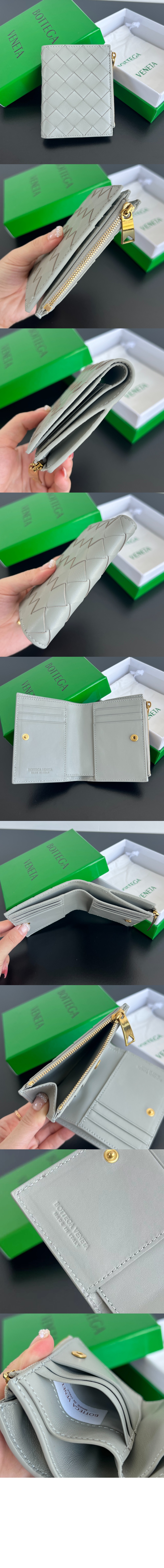 보테가베네타 스몰 인트레치아토 폴더형 지퍼 지갑 742330